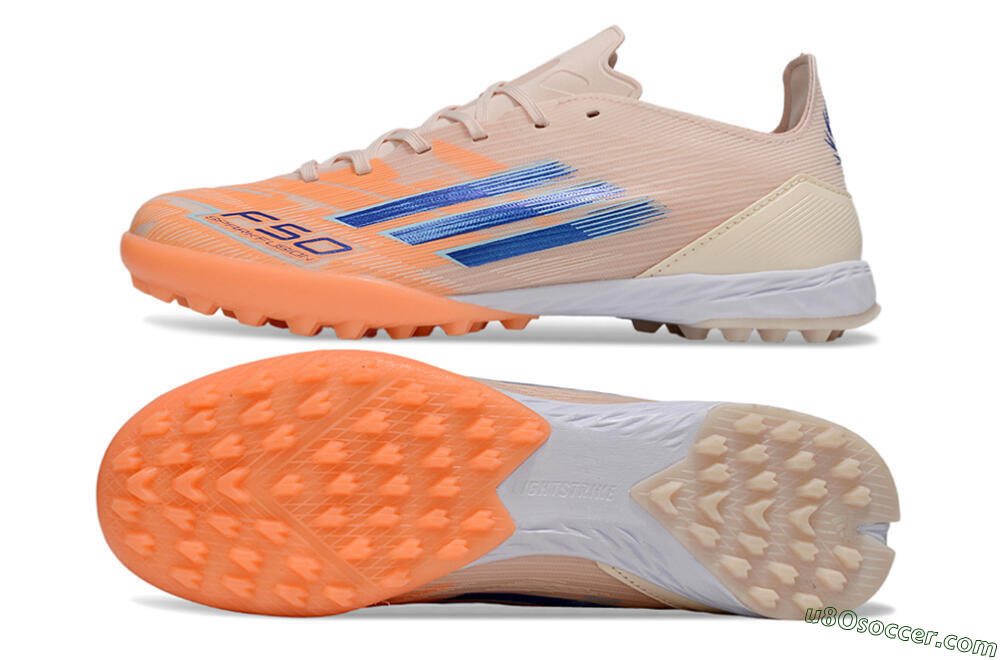 Adidas F50 Pro TF Artificial Turf Soccer Shoes - Pink/Orange/Blue 0
