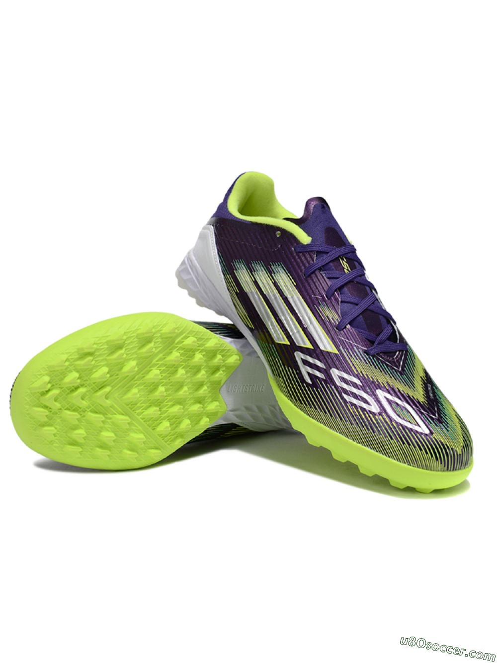 Adidas F50 Pro TF Artificial Turf Soccer Shoes - Purple/Silver/Yellow 3