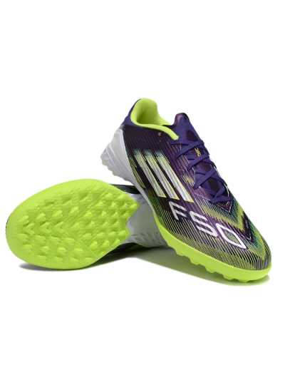 Adidas F50 Pro TF Artificial Turf Soccer Shoes - Purple/Silver/Yellow