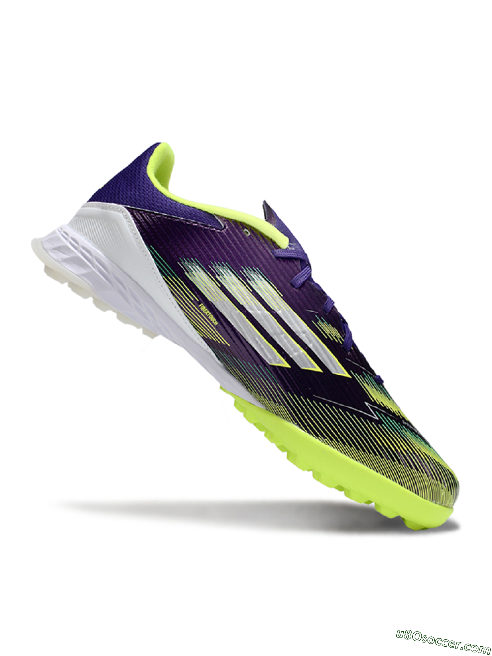 Adidas F50 Pro TF Artificial Turf Soccer Shoes - Purple/Silver/Yellow 4