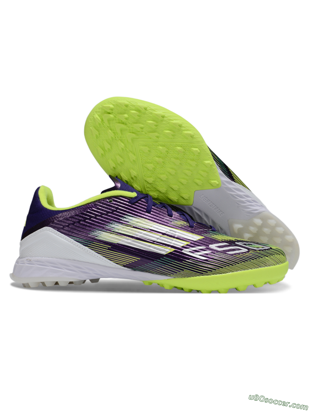 Adidas F50 Pro TF Artificial Turf Soccer Shoes - Purple/Silver/Yellow 1