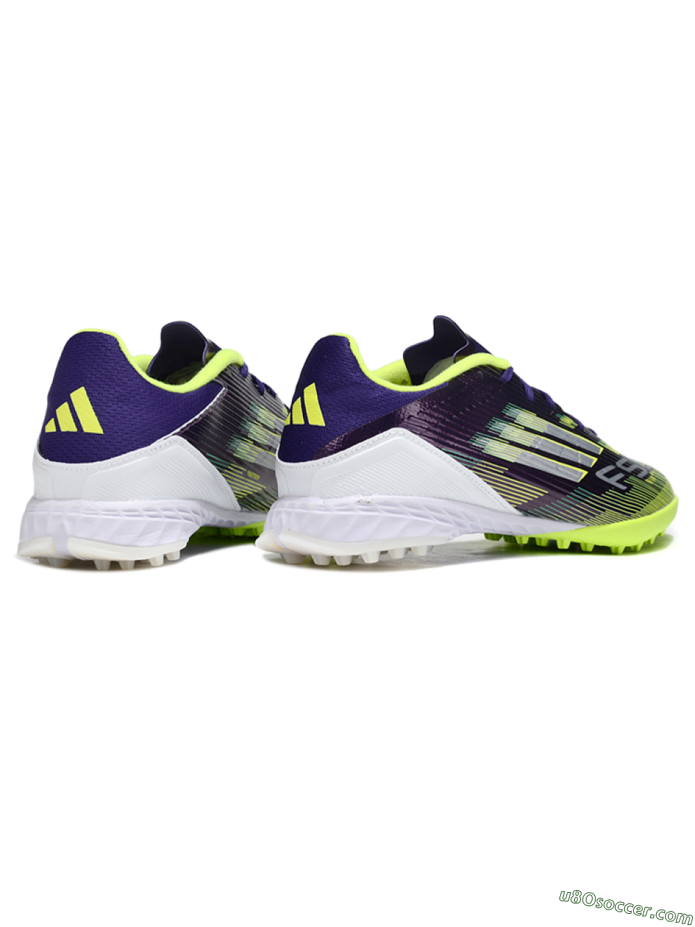 Adidas F50 Pro TF Artificial Turf Soccer Shoes - Purple/Silver/Yellow 5