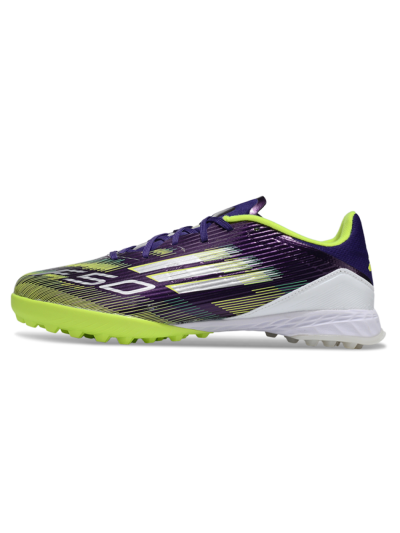 Adidas F50 Pro TF Artificial Turf Soccer Shoes - Purple/Silver/Yellow