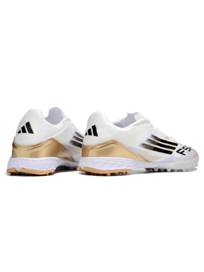 Adidas F50 Pro TF Artificial Turf Soccer Shoes - White/Black/Gold
