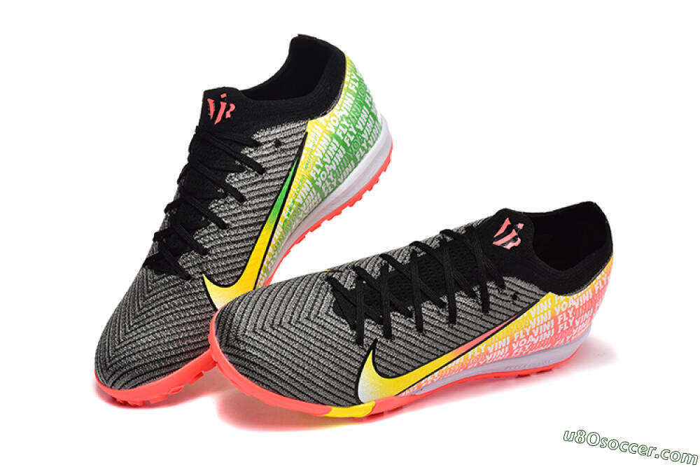 Nike Air Zoom Mercurial Vapor 16 Elite TF Artificial Turf Soccer Shoes - Black/Yellow/Red 3