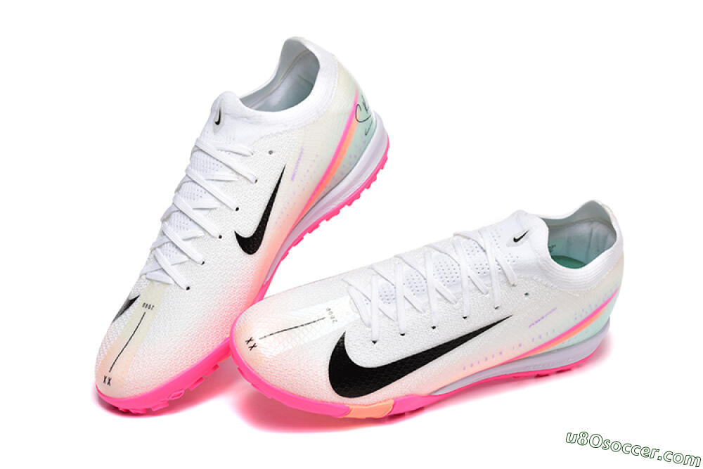 Nike Air Zoom Mercurial Vapor 16 Elite TF Artificial Turf Soccer Shoes - White/Black/Pink 3
