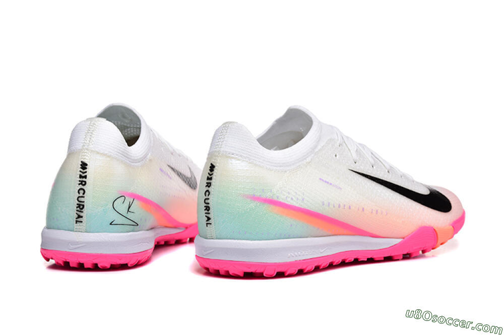 Nike Air Zoom Mercurial Vapor 16 Elite TF Artificial Turf Soccer Shoes - White/Black/Pink 5