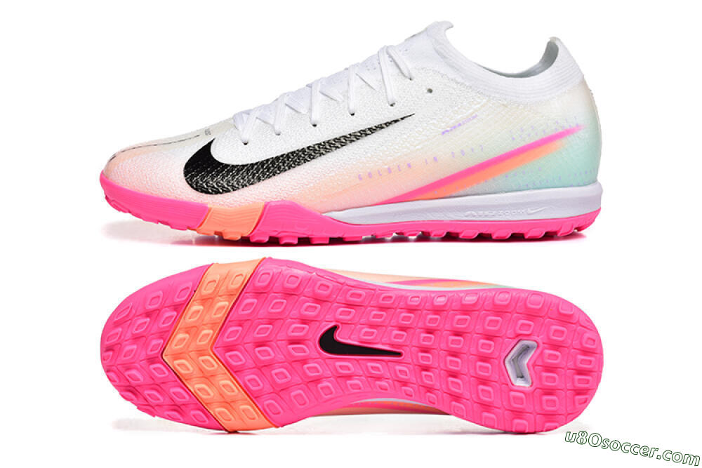 Nike Air Zoom Mercurial Vapor 16 Elite TF Artificial Turf Soccer Shoes - White/Black/Pink 0