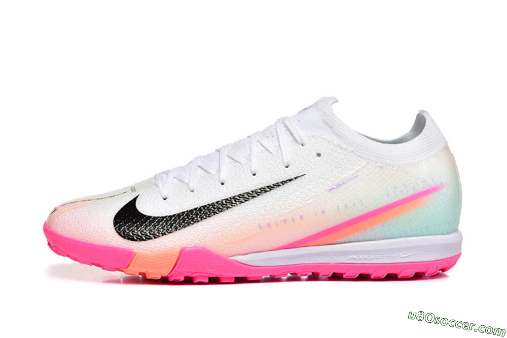 Nike Air Zoom Mercurial Vapor 16 Elite TF Artificial Turf Soccer Shoes - White/Black/Pink 2