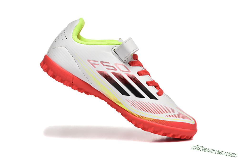 Adidas F50 Elite TF Artificial Turf Soccer Shoes - White/Red/Yellow 7