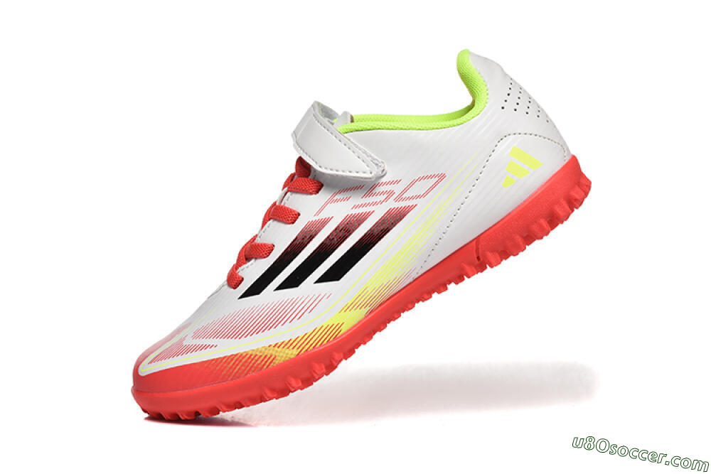 Adidas F50 Elite TF Artificial Turf Soccer Shoes - White/Red/Yellow 8