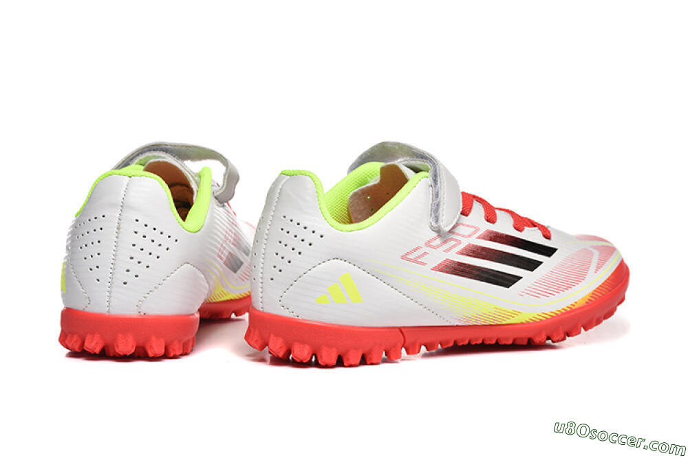 Adidas F50 Elite TF Artificial Turf Soccer Shoes - White/Red/Yellow 9