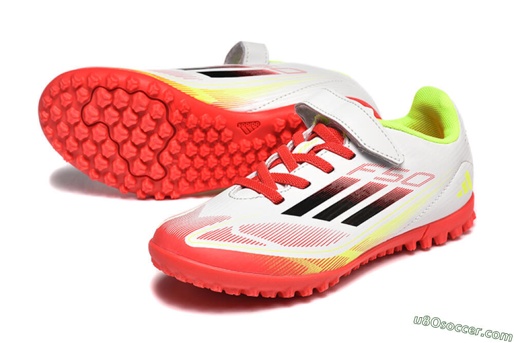 Adidas F50 Elite TF Artificial Turf Soccer Shoes - White/Red/Yellow 3