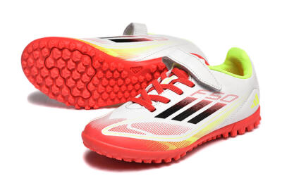 Adidas F50 Elite TF Artificial Turf Soccer Shoes - White/Red/Yellow