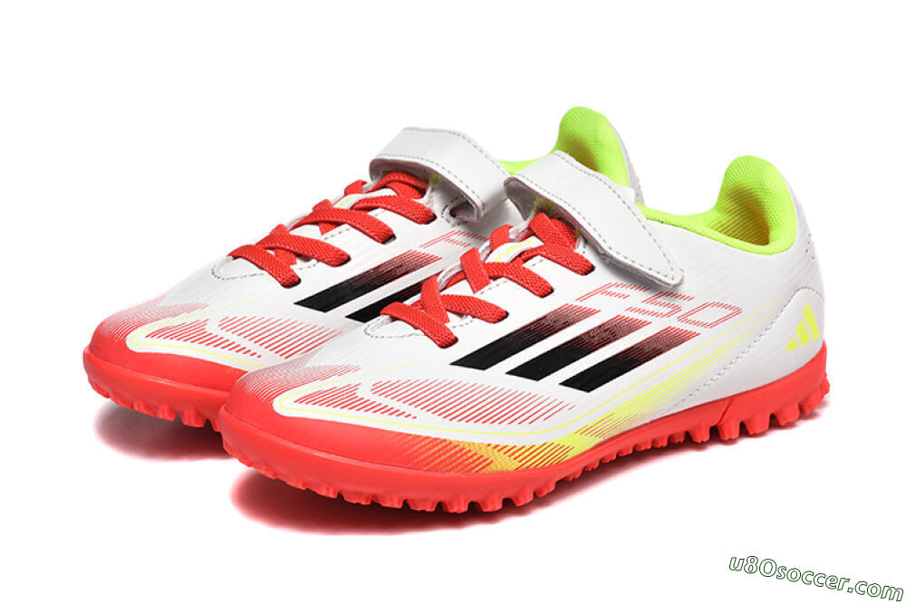 Adidas F50 Elite TF Artificial Turf Soccer Shoes - White/Red/Yellow 5