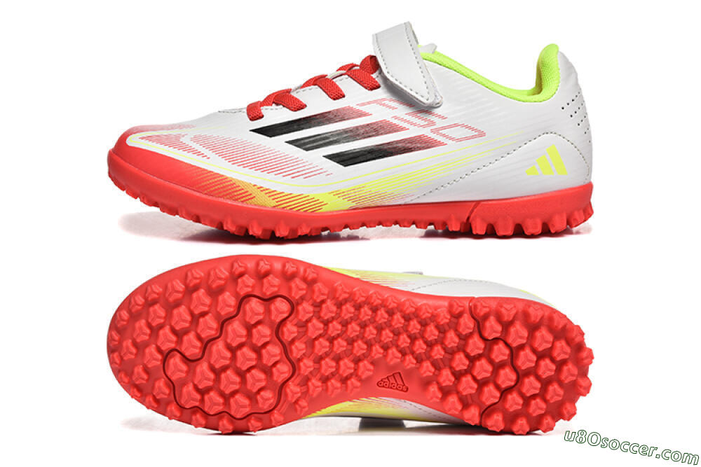 Adidas F50 Elite TF Artificial Turf Soccer Shoes - White/Red/Yellow 0
