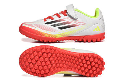 Adidas F50 Elite TF Artificial Turf Soccer Shoes - White/Red/Yellow