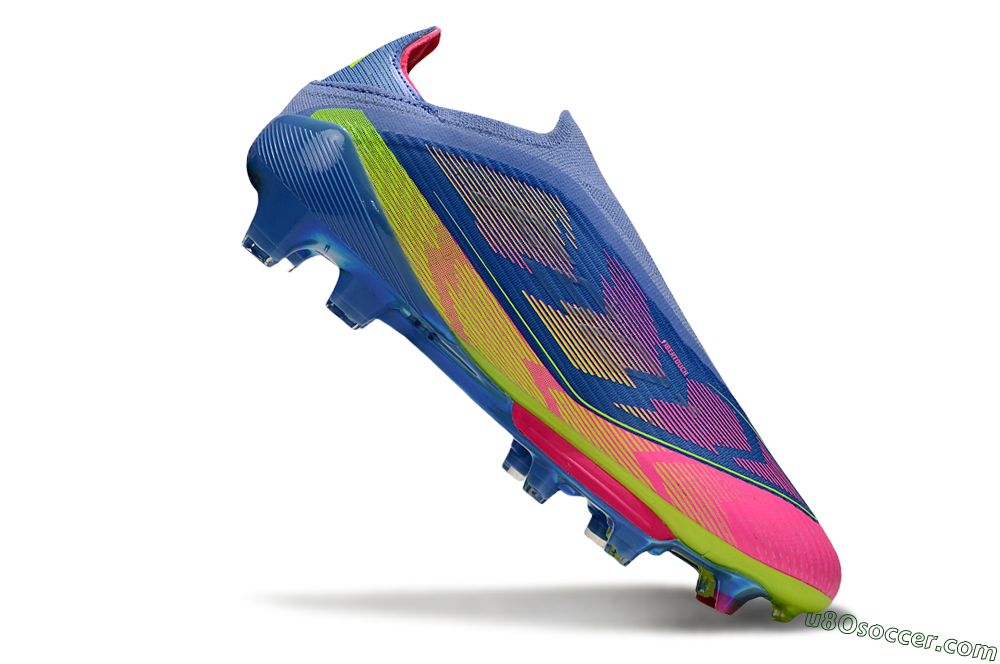 Adidas F50+ Elite Lightstrike Pro Laceless FG Firm Ground Soccer Cleats - Blue/Pink/Yellow 5