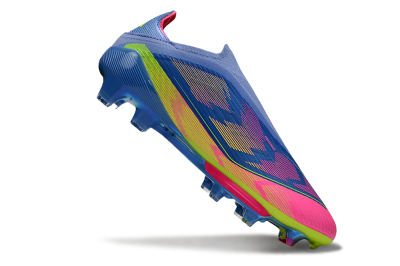 Adidas F50+ Elite Lightstrike Pro Laceless FG Firm Ground Soccer Cleats - Blue/Pink/Yellow
