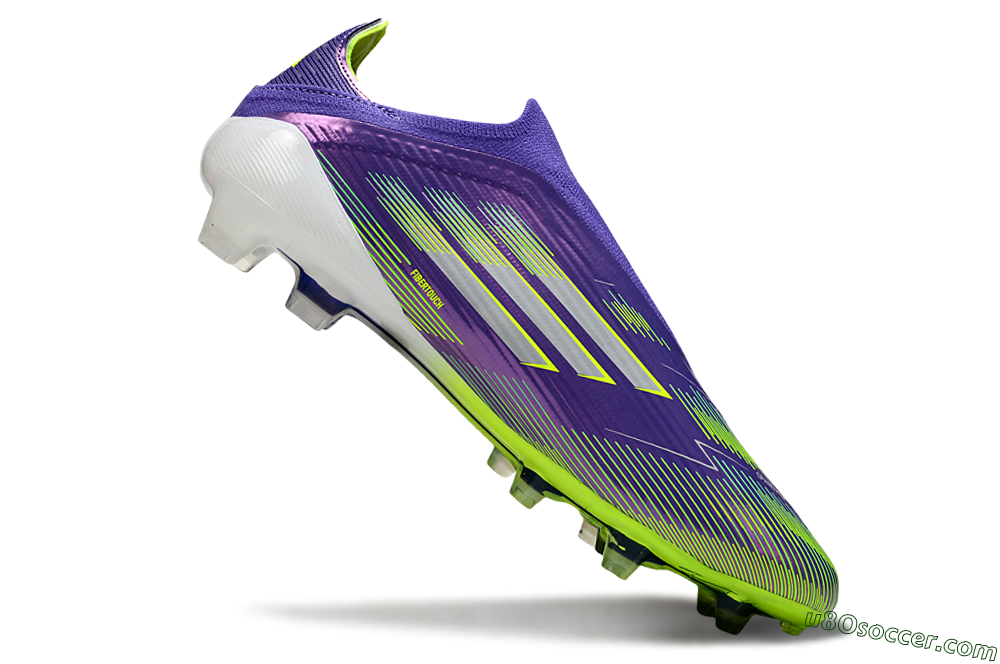 Adidas F50 Elite Laceless FG Firm Ground Soccer Cleats - Purple/Yellow/White 5