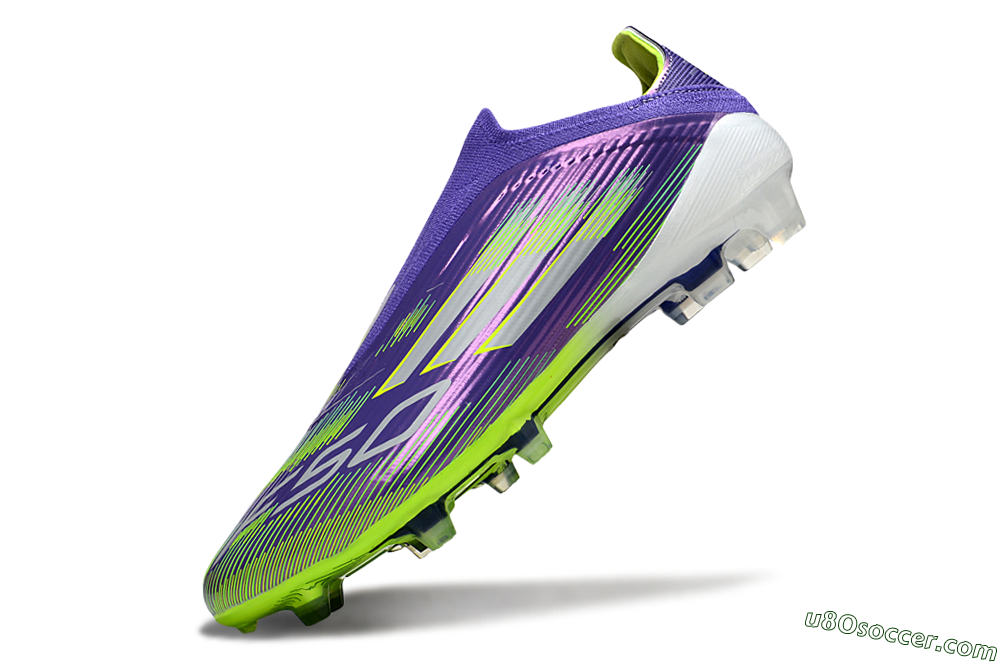 Adidas F50 Elite Laceless FG Firm Ground Soccer Cleats - Purple/Yellow/White 6