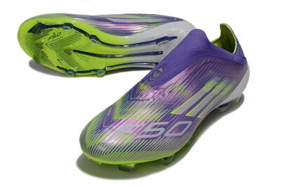 Adidas F50 Elite Laceless FG Firm Ground Soccer Cleats - Purple/Yellow/White