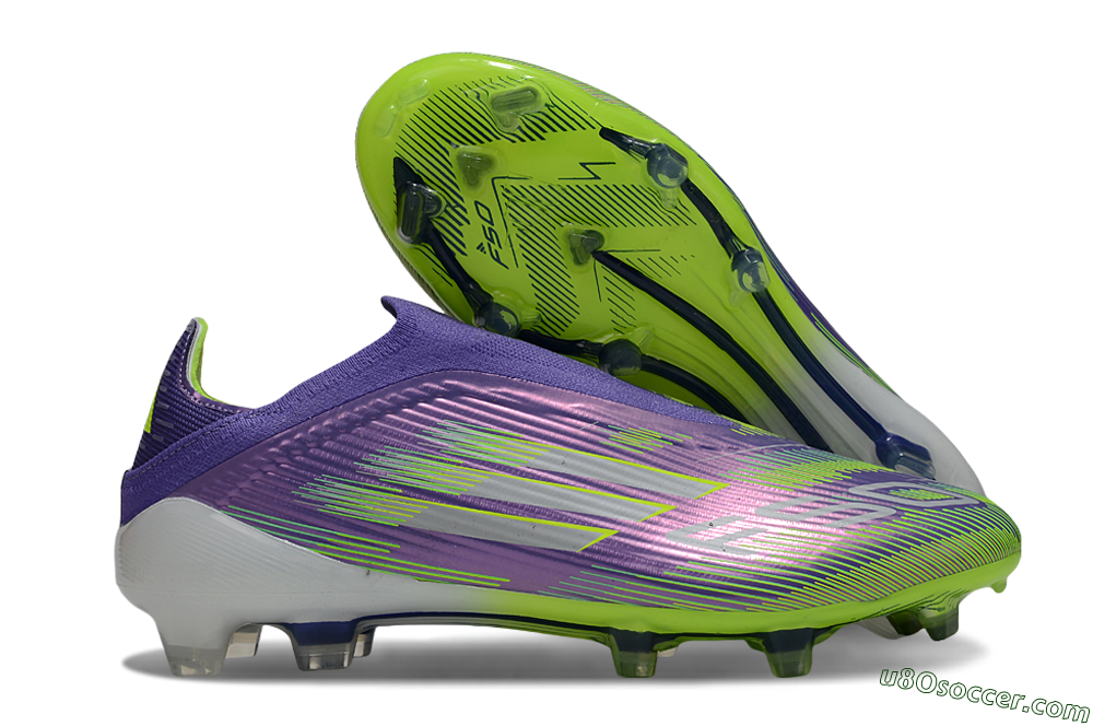 Adidas F50 Elite Laceless FG Firm Ground Soccer Cleats - Purple/Yellow/White 1