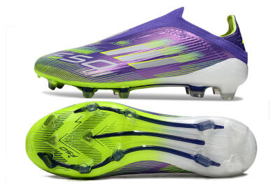 Adidas F50 Elite Laceless FG Firm Ground Soccer Cleats - Purple/Yellow/White
