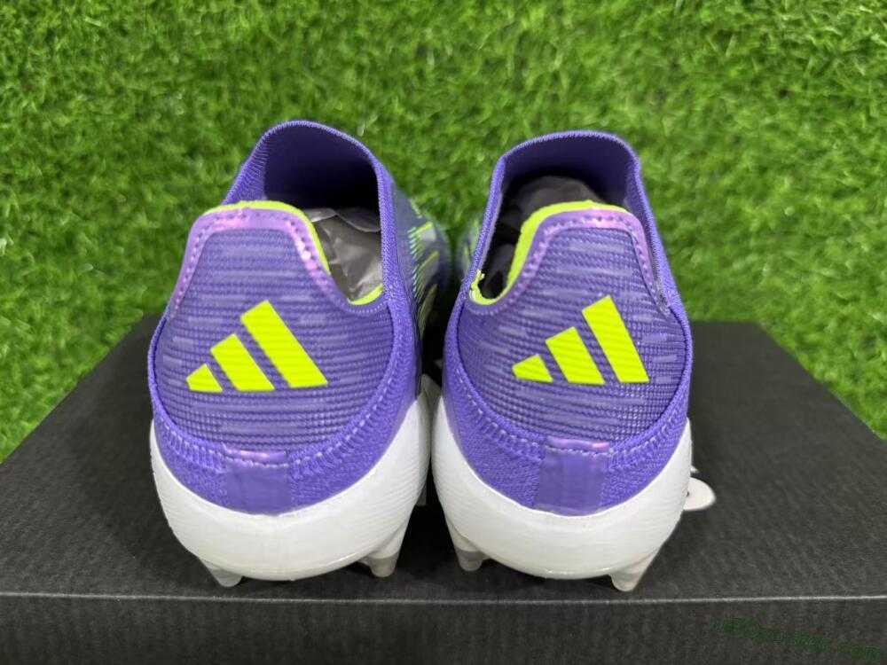 Adidas F50 Elite Laceless FG Firm Ground Soccer Cleats - Purple/Yellow/White