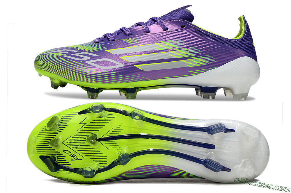 Adidas F50 Elite FG Firm Ground Soccer Cleats - Purple/Yellow/White 0