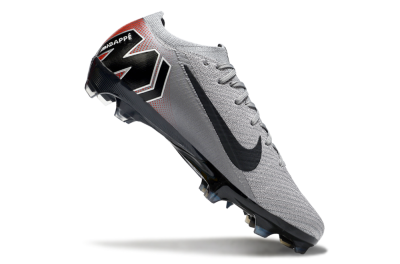 KM x Nike Air Zoom Mercurial Vapor 16 Elite FG Firm Ground Soccer Cleats - Grey/Black/Red