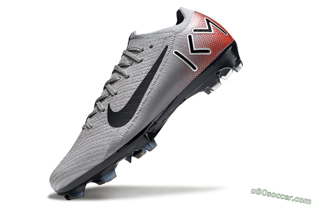 KM x Nike Air Zoom Mercurial Vapor 16 Elite FG Firm Ground Soccer Cleats - Grey/Black/Red 6