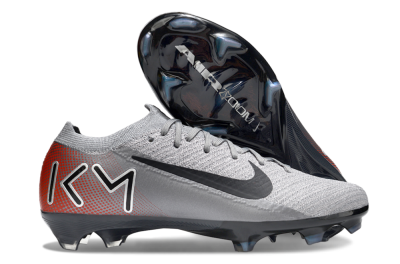KM x Nike Air Zoom Mercurial Vapor 16 Elite FG Firm Ground Soccer Cleats - Grey/Black/Red