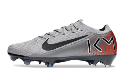 KM x Nike Air Zoom Mercurial Vapor 16 Elite FG Firm Ground Soccer Cleats - Grey/Black/Red