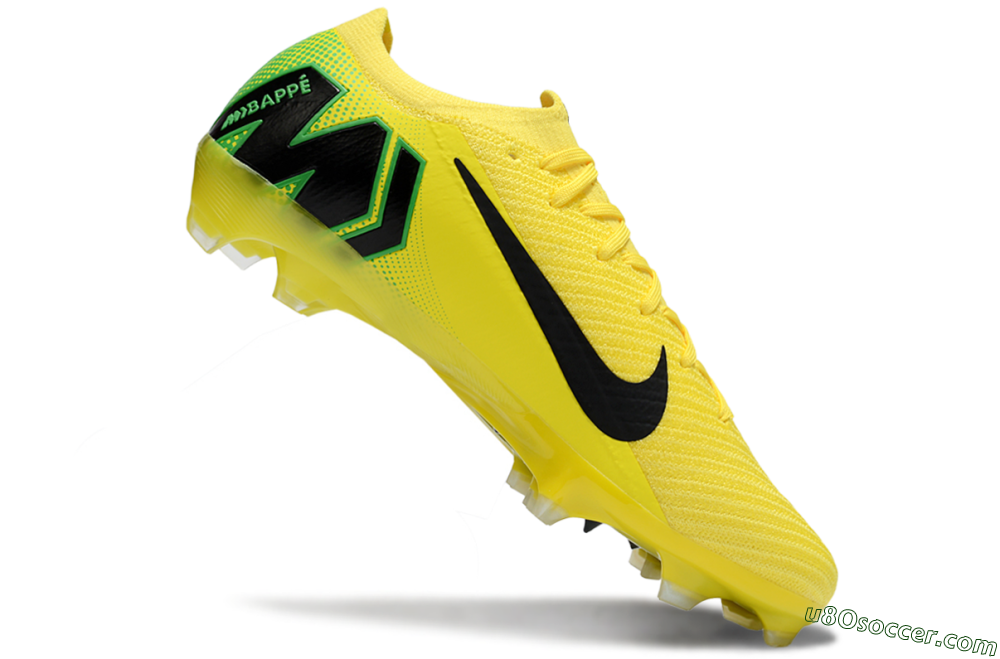 KM x Nike Air Zoom Mercurial Vapor 16 Elite FG Firm Ground Soccer Cleats - Yellow/Black/Green 5