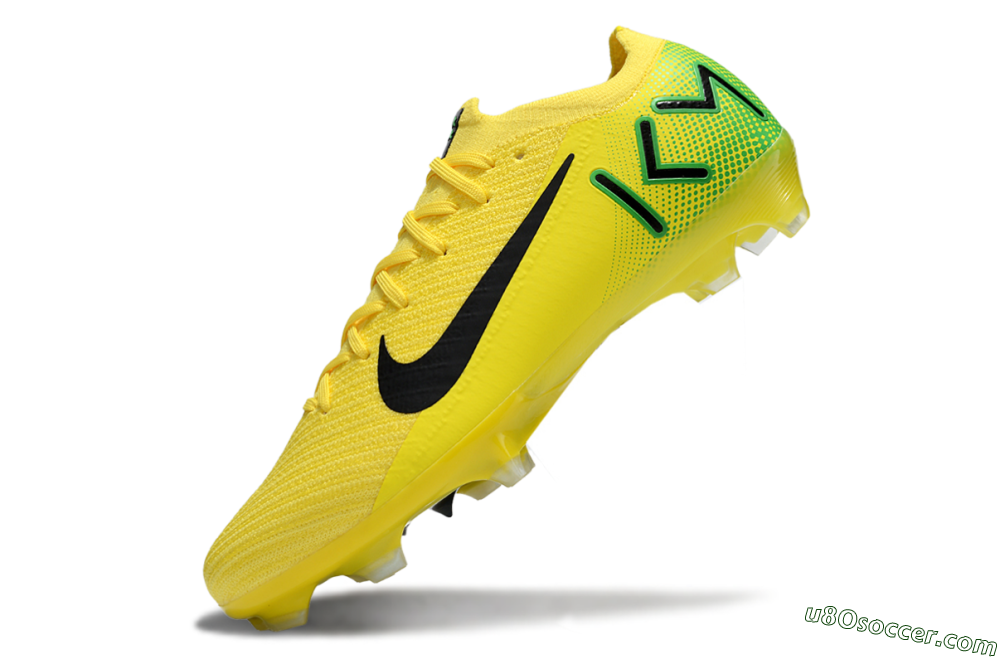 KM x Nike Air Zoom Mercurial Vapor 16 Elite FG Firm Ground Soccer Cleats - Yellow/Black/Green 6
