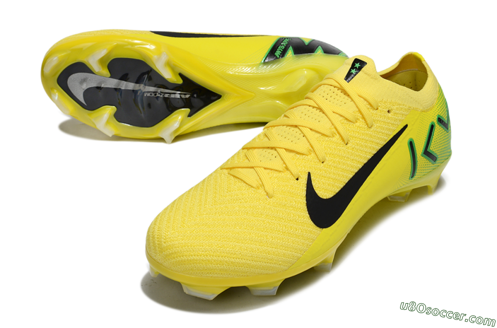 KM x Nike Air Zoom Mercurial Vapor 16 Elite FG Firm Ground Soccer Cleats - Yellow/Black/Green 3