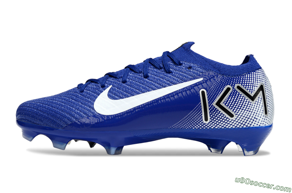 KM x Nike Air Zoom Mercurial Vapor 16 Elite FG Firm Ground Soccer Cleats - Blue/White/Black 2