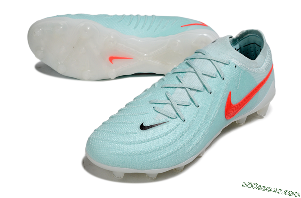 Nike Phantom GX 2 Elite AG Artificial Grass Soccer Cleats - Jade/Red/White 3