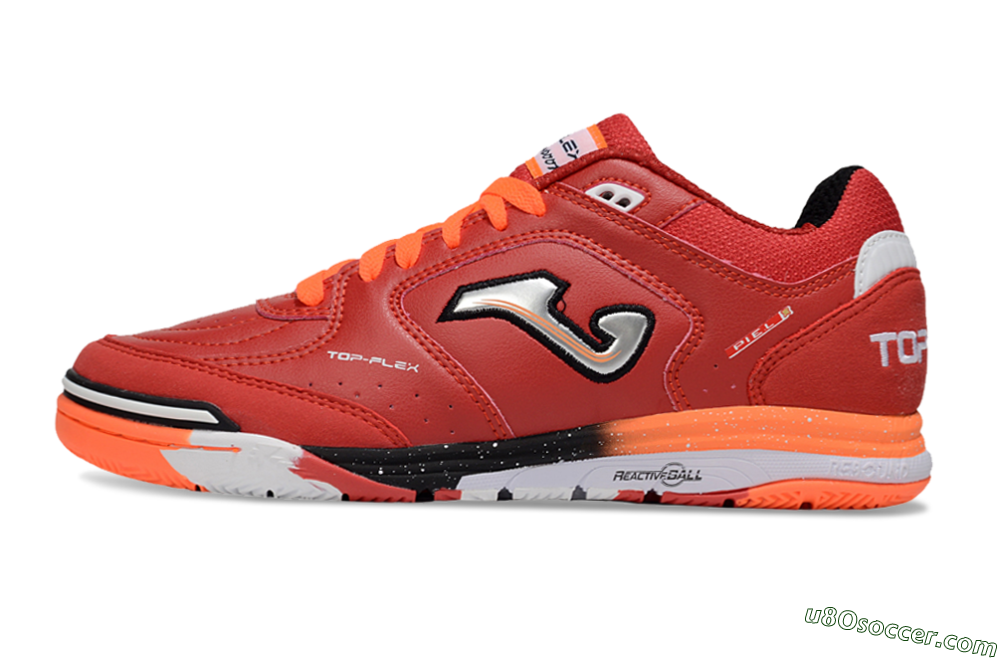 Joma Top Flex IC Indoor & Futsal Soccer Shoes - Red/Silver/Black 2
