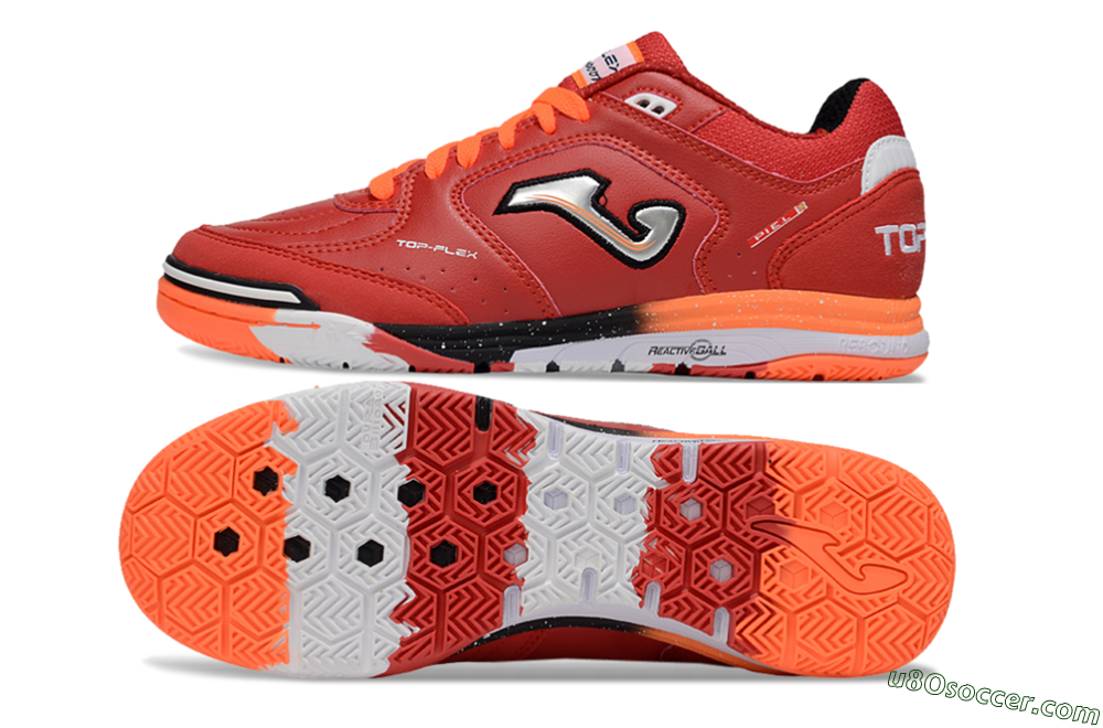 Joma Top Flex IC Indoor & Futsal Soccer Shoes - Red/Silver/Black 0