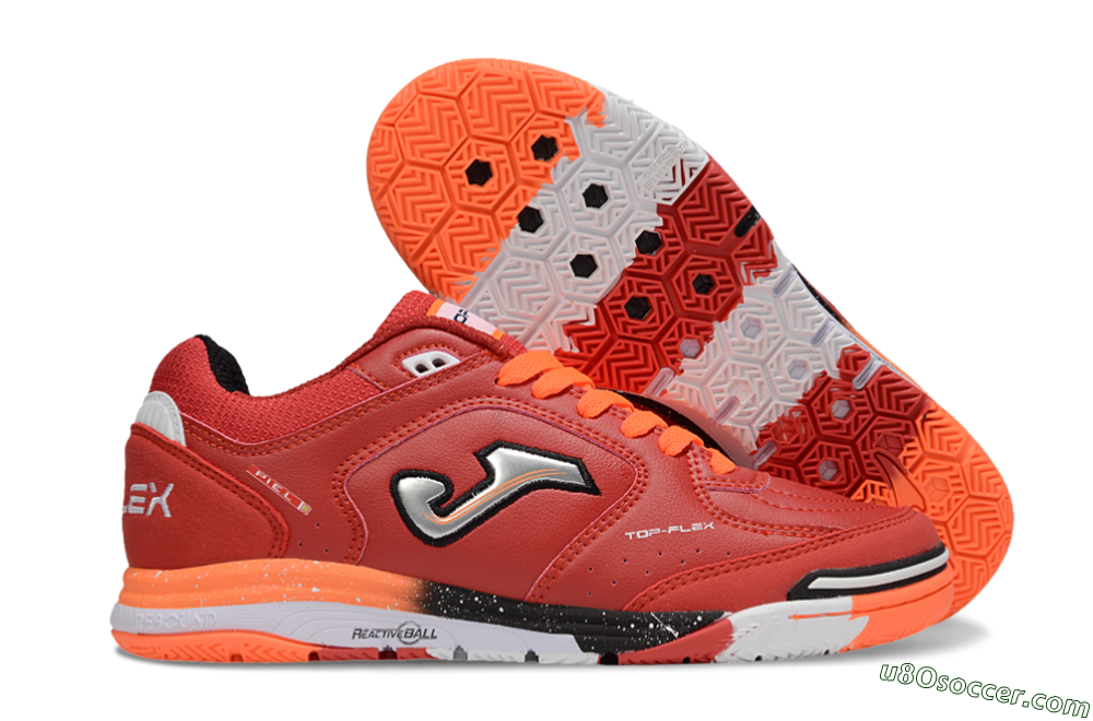 Joma Top Flex IC Indoor & Futsal Soccer Shoes - Red/Silver/Black 1