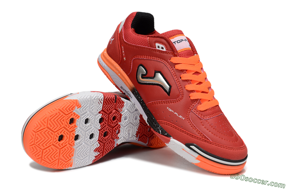 Joma Top Flex IC Indoor & Futsal Soccer Shoes - Red/Silver/Black 3