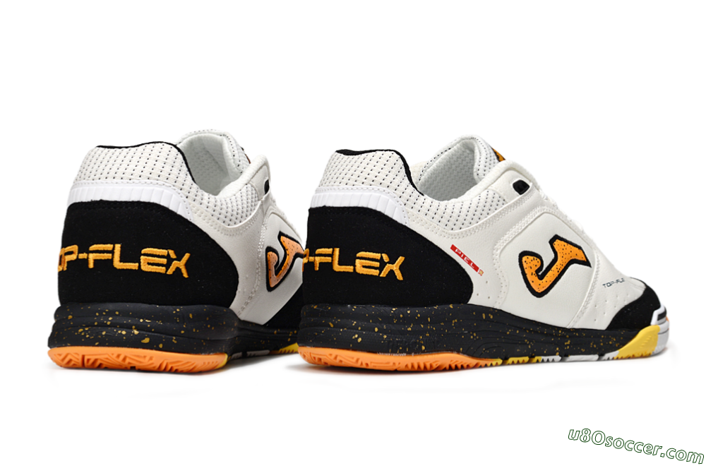 Joma Top Flex IC Indoor & Futsal Soccer Shoes - White/Yellow/Black 6