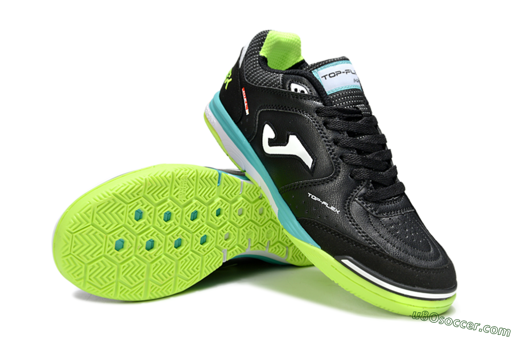 Joma Top Flex IC Indoor & Futsal Soccer Shoes - Black/White/Yellow 3
