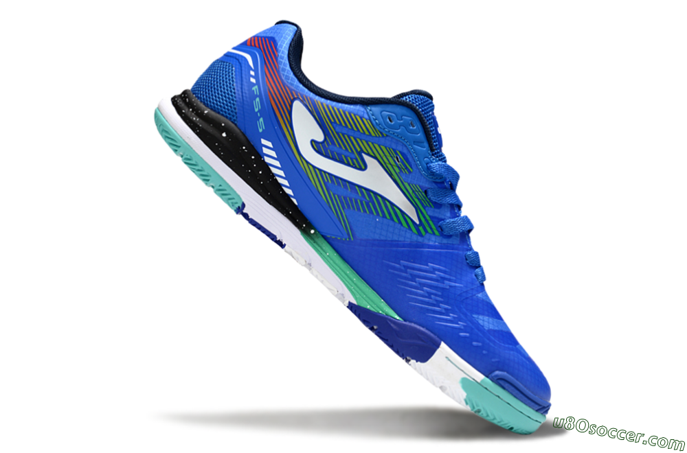 Joma Top Flex IC Indoor & Futsal Soccer Shoes - Blue/White/Yellow 4