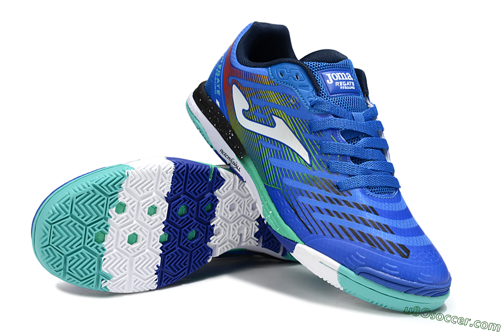 Joma Top Flex IC Indoor & Futsal Soccer Shoes - Blue/White/Yellow 3