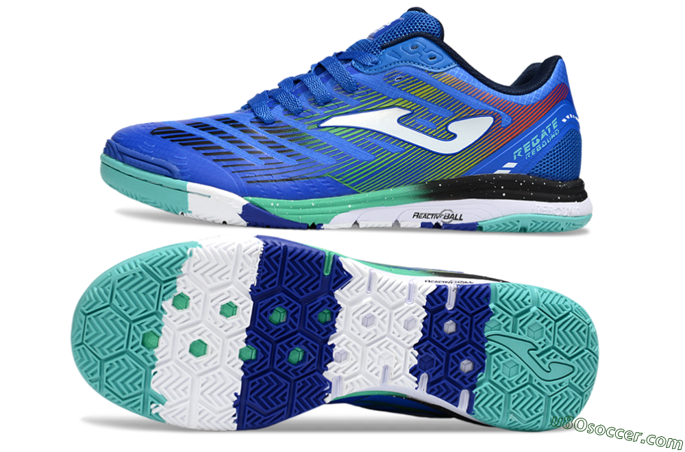 Joma Top Flex IC Indoor & Futsal Soccer Shoes - Blue/White/Yellow 0