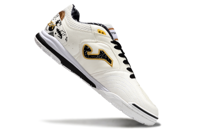Joma Top Flex IC Indoor & Futsal Soccer Shoes - White/Black/Gold