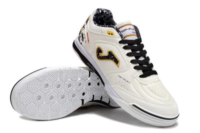 Joma Top Flex IC Indoor & Futsal Soccer Shoes - White/Black/Gold